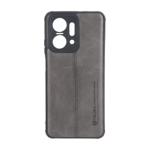 قاب Puloka طرح چرم دوخت دار محافظ لنزدار Honor X7a - طوسی