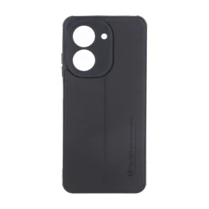 قاب Puloka طرح چرم دوخت دار محافظ لنزدار Xiaomi Redmi A5 / Poco C71 - مشکی