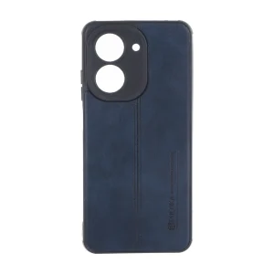 قاب Puloka طرح چرم دوخت دار محافظ لنزدار Xiaomi Redmi A5 / Poco C71 - سرمه ای