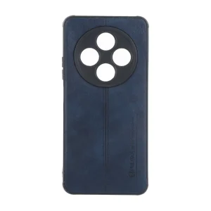 قاب Puloka طرح چرم دوخت دار محافظ لنزدار Xiaomi Redmi 14C / Redmi A3 Pro / Redmi A4 / Poco C75 - سرمه ای