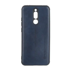 قاب Puloka طرح چرم دوخت دار محافظ لنزدار Xiaomi Redmi 8 - سرمه ای