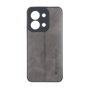 قاب Puloka طرح چرم دوخت دار محافظ لنزدار نسخه گلوبال Xiaomi Redmi 15C / Poco C85 - طوسی