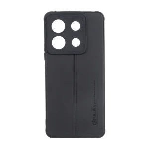 قاب Puloka طرح چرم دوخت دار محافظ لنزدار Xiaomi Redmi Note 13 Pro 5G / Poco X6 5G - مشکی
