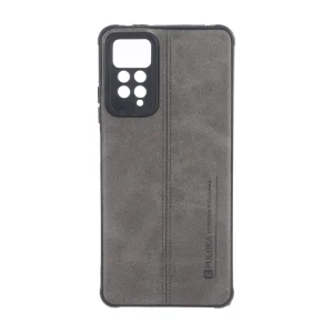 قاب Puloka طرح چرم دوخت دار محافظ لنزدار Xiaomi Redmi Note 12 Pro 4G / Redmi Note 11 Pro - طوسی