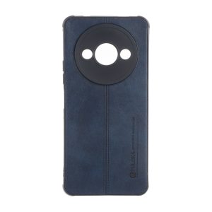 قاب Puloka طرح چرم دوخت دار محافظ لنزدار Xiaomi Redmi A3 / A3x / Poco C61 - سرمه ای