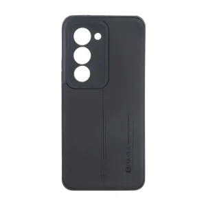 قاب Puloka طرح چرم دوخت دار محافظ لنزدار Xiaomi Redmi 15 4G - مشکی