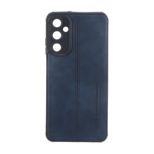 قاب Puloka طرح چرم دوخت دار محافظ لنزدار Samsung Galaxy A05s / M14 4G / F14 4G - سرمه ای