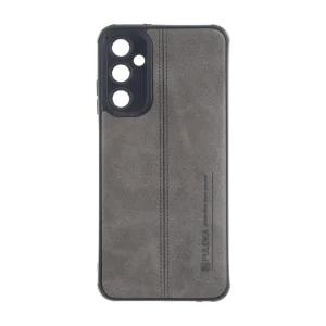 قاب Puloka طرح چرم دوخت دار محافظ لنزدار Samsung Galaxy A05s / M14 4G / F14 4G - طوسی