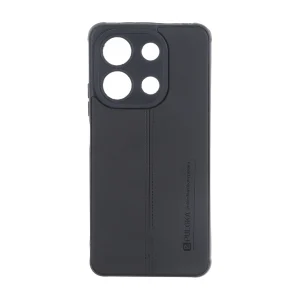 قاب Puloka طرح چرم دوخت دار محافظ لنزدار Xiaomi Redmi Note 13 4G - مشکی