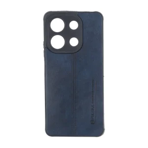 قاب Puloka طرح چرم دوخت دار محافظ لنزدار Xiaomi Redmi Note 13 4G - سرمه ای