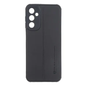 قاب Puloka طرح چرم دوخت دار محافظ لنزدار Samsung Galaxy A25 5G - مشکی
