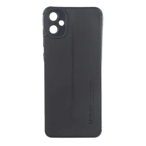 قاب Puloka طرح چرم دوخت دار محافظ لنزدار Samsung Galaxy A05 / M05 / F05 - مشکی