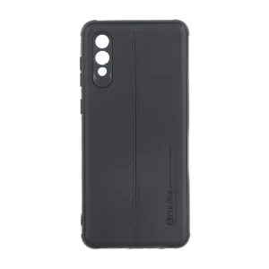 قاب Puloka طرح چرم دوخت دار محافظ لنزدار Samsung Galaxy A02 / M02 - مشکی
