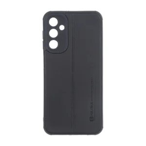 قاب Puloka طرح چرم دوخت دار محافظ لنزدار Samsung Galaxy A24 - مشکی