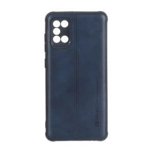 قاب Puloka طرح چرم دوخت دار محافظ لنزدار Samsung Galaxy A31 - سرمه ای