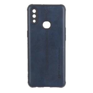قاب Puloka طرح چرم دوخت دار محافظ لنزدار Samsung Galaxy A10s - سرمه ای