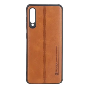 قاب Puloka طرح چرم دوخت دار محافظ لنزدار Samsung Galaxy A50 / A50s / A30s - قهوه ای