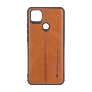 قاب Puloka طرح چرم دوخت دار Xiaomi Redmi 10A / Redmi 9C / Poco C31 - قهوه ای