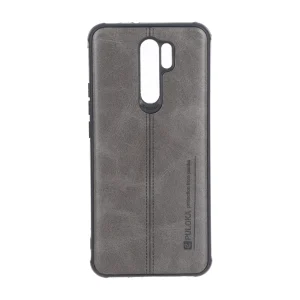 قاب Puloka طرح چرم دوخت دار Xiaomi Redmi 9 / Redmi 9 Prime / Poco M2 - طوسی