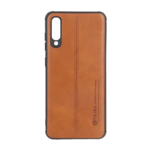 قاب Puloka طرح چرم دوخت دار Samsung Galaxy A70 / A70s - قهوه ای