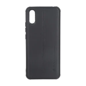 قاب Puloka طرح چرم دوخت دار Xiaomi Redmi 9A / Redmi 9A Sport / Redmi 9AT - مشکی