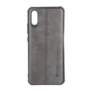 قاب Puloka طرح چرم دوخت دار Xiaomi Redmi 9A / Redmi 9A Sport / Redmi 9AT - طوسی