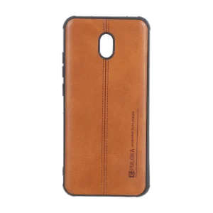 قاب Puloka طرح چرم دوخت دار Xiaomi Redmi 8A - قهوه ای