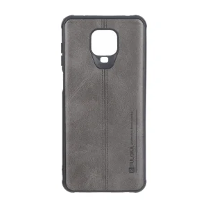 قاب Puloka طرح چرم دوخت دار Xiaomi Redmi Note 9S / Redmi Note 9 Pro / Redmi Note 9 Pro Max - طوسی