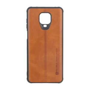 قاب Puloka طرح چرم دوخت دار Xiaomi Redmi Note 9S / Redmi Note 9 Pro / Redmi Note 9 Pro Max - قهوه ای کد 1
