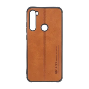 قاب Puloka طرح چرم دوخت دار Xiaomi Redmi Note 8 - قهوه ای کد 1