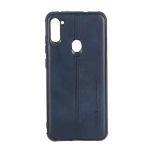 قاب Puloka طرح چرم دوخت دار Samsung Galaxy A11 / M11 - سرمه ای کد 1