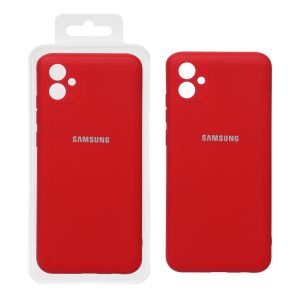 قاب نیو سیلیکون محافظ لنزدار RFF مدل Samsung A04E - قرمز کد 9 (پک دار)
