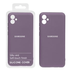 قاب نیو سیلیکون محافظ لنزدار RFF مدل Samsung A04E - بادمجانی (پک دار)