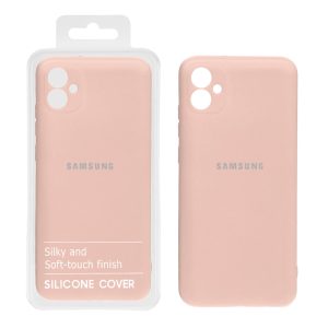 قاب نیو سیلیکون محافظ لنزدار RFF مدل Samsung A04E - صورتی کرم (پک دار)