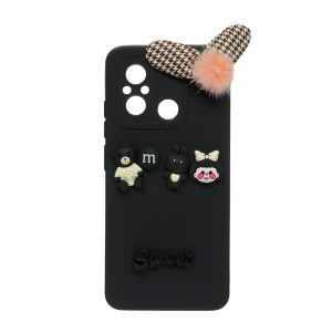 قاب برجسته عروسکی پشمی Sweet مدل Xiaomi Redmi 12C / Redmi 11A / Poco C55 - مشکی