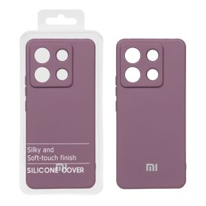 قاب نیو سیلیکون محافظ لنزدار RFF مدل Xiaomi Redmi Note 13 Pro 5G / Poco X6 5G - بادمجانی (پک دار)