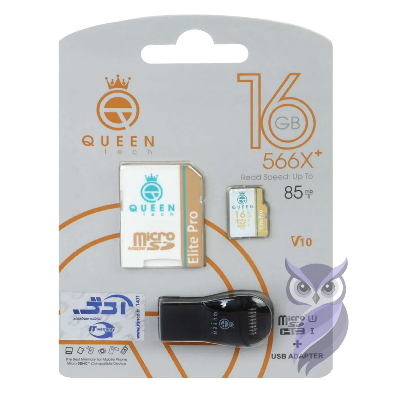 کارت حافظه Queen tech مدل 566X Plus ظرفیت 16GB مشکی