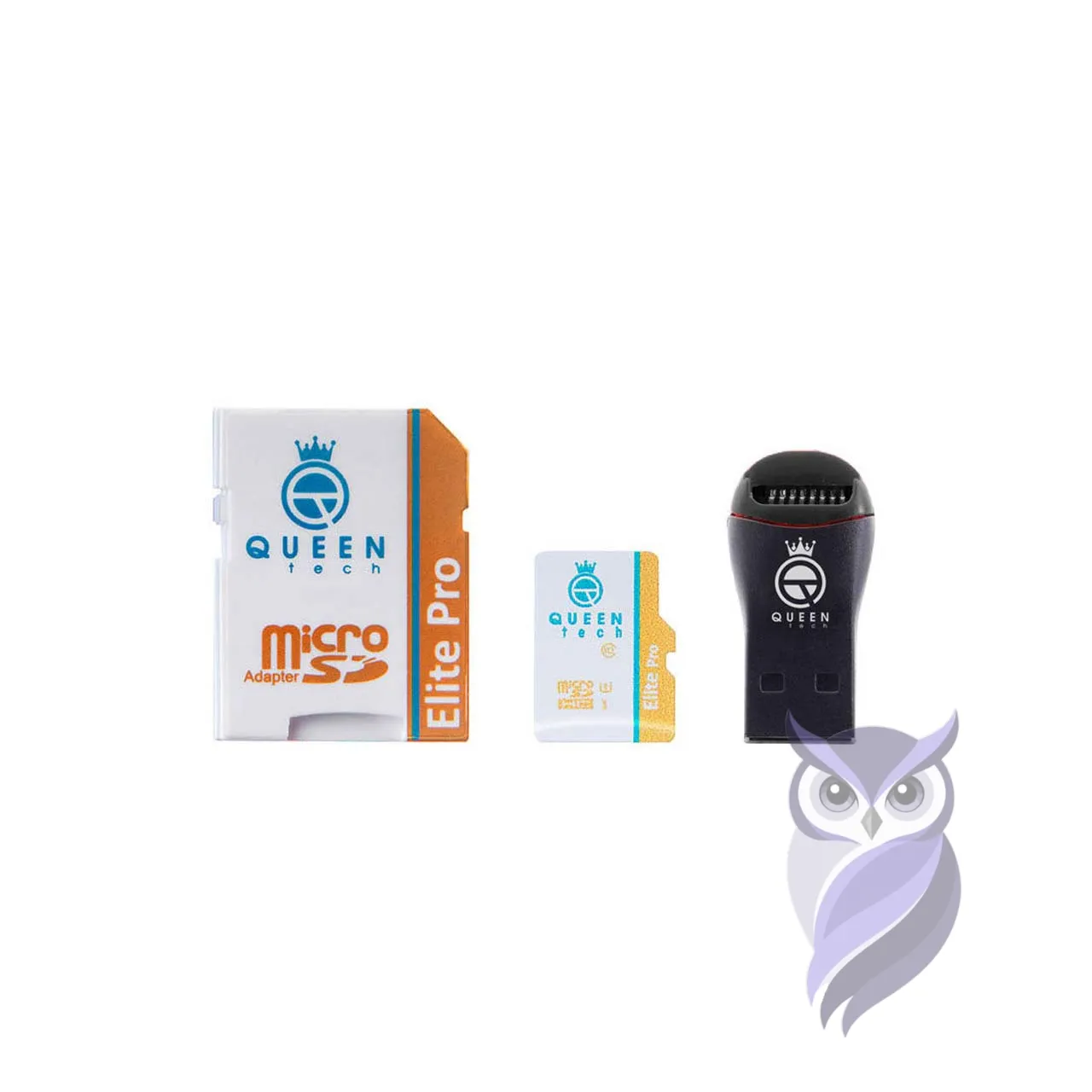 پکیج کارت حافظه کویین تک 32GB با آداپتور و رم ریدر مشکی