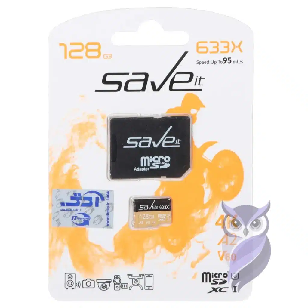 کارت حافظه Save it ظرفیت 128GB مشکی نارنجی